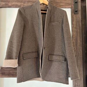 J. Crew Charcoal and Light Gray Wool Blazer